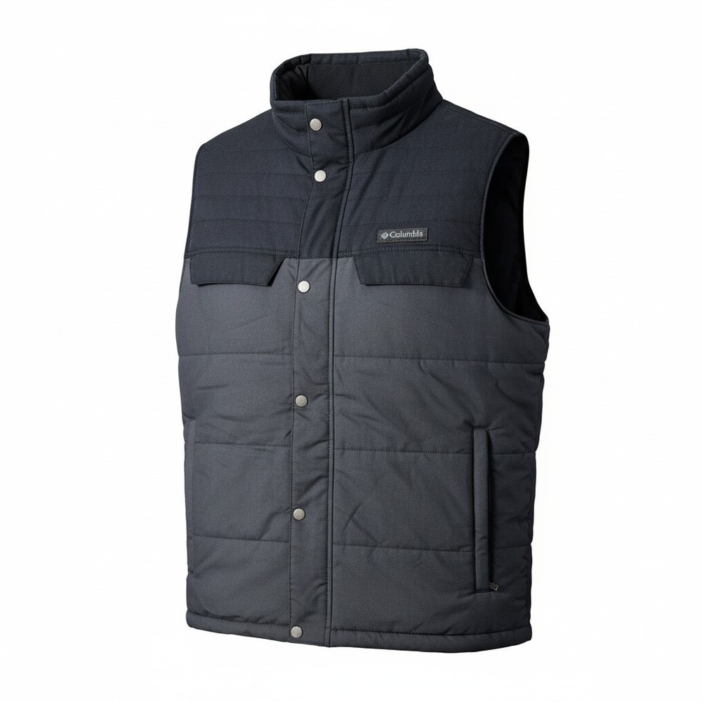 Columbia Sportswear Quilted Puffer Vest Mens Large Gray Black Gorpcore